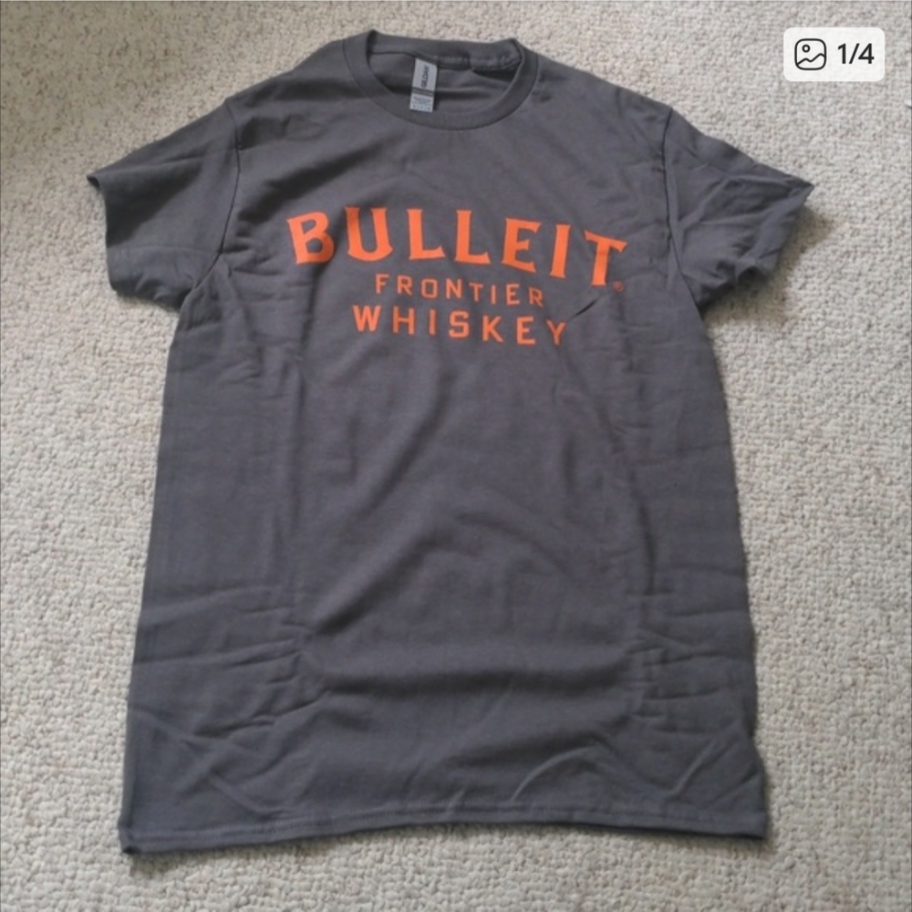 Gildan Dark Gray T-Shirt with Orange Print